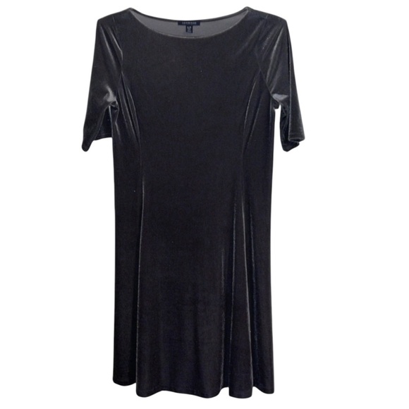 🌹LANDS END GRAY VELVET DRESS - Picture 1 of 5
